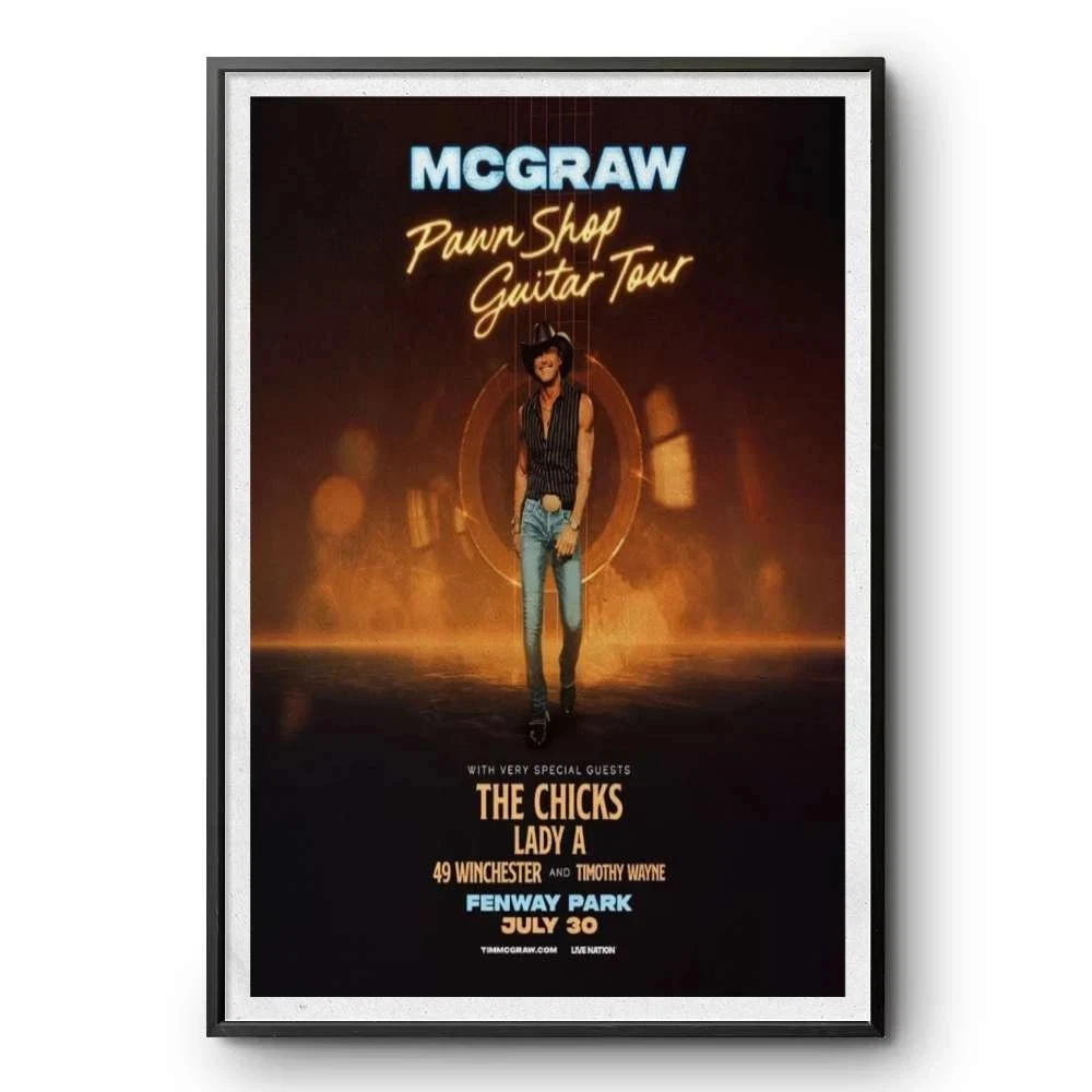 Tim McGraw Boston MA July 30 2026 Concert Tour Poster