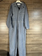 Universal Overall Navy Herringbone Coveralls Size 56 100 Cotton Button 7 Pockets