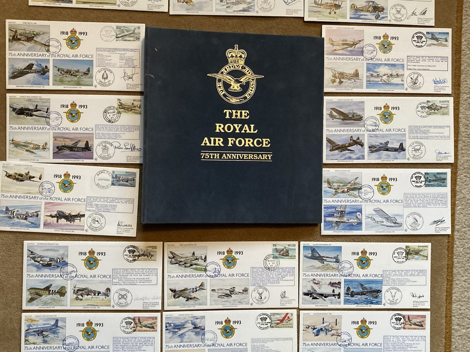 Album of 30 RAF Covers (Full Set) - 75th Anniversary of The RAF - All CO Signed