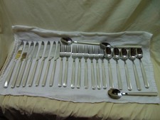 24 Piece Set Forks, Knives, Spoons Pearlescent Look Oneida Silverware
