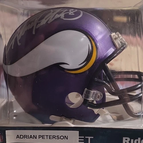 Adrian Peterson Signed Minnesota Vikings NFL Football Mini Helmet Original