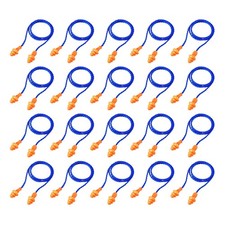 20 Pairs Corded Ear Plugs Reusable Silicone 20 count Pack of 1 , Blue-orange