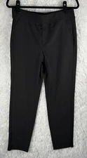 RBX Size M Solid Black Everyday Ribbed Ankle Pant 27" Inseam Side Pockets