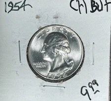 1954-P WASHINGTON SILVER QUARTER ~CH/BU+ ~BEAUTIFUL COIN~