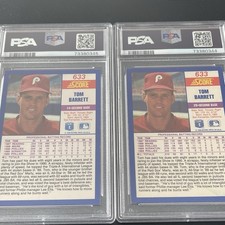 (2) 1990 Score TOM BARRETT Phillies 