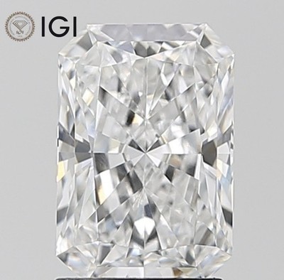 IGI Certified Lab Grown CVD Diamond Radiant Cut 1.14 Ct F Color VVS2 Clarity