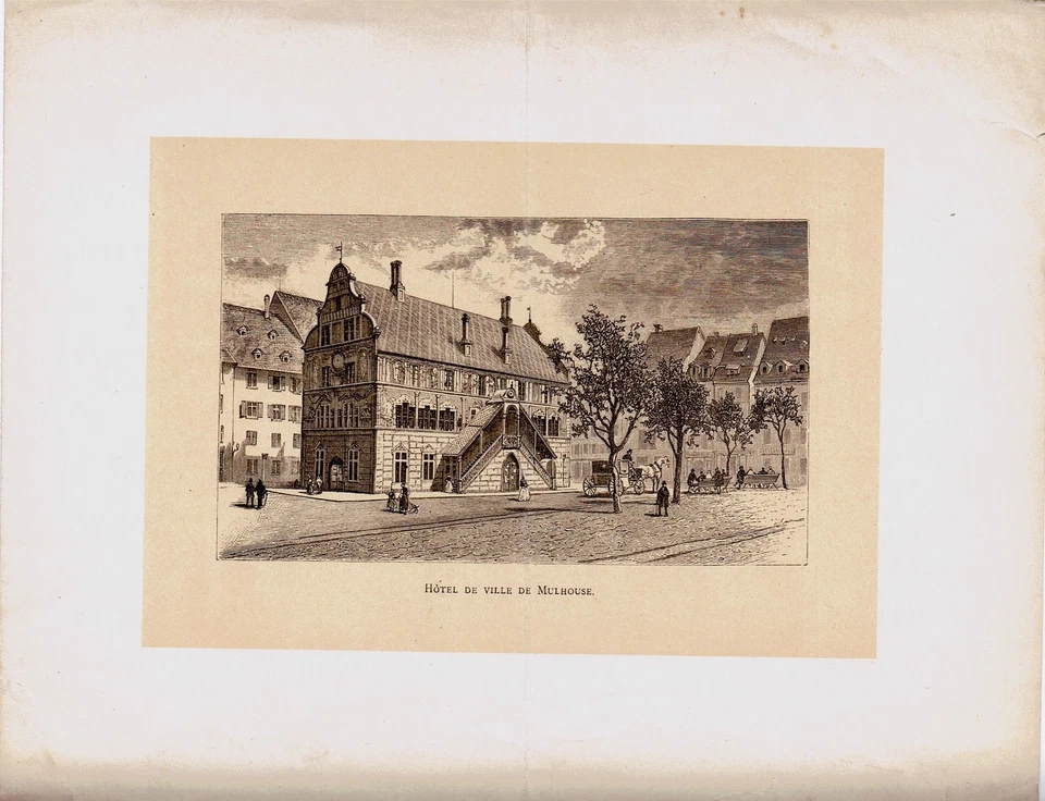 LY72-CINQ GRAVURES ORIGINALES- ALSACE-MULHOUSE-GEBWILLER-MULHAUSEN-XIXème SIÈCLE - Photo 1/4