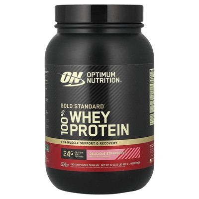 Gold Standard  100% Whey Protein, Delicious Strawberry, 2 lb (907 g)