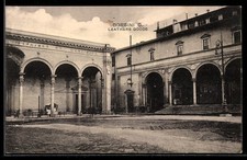 AK Firenze, Piazza SS. Annunziata con portici monumentali e facciata di Borsini 