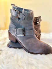 Donald Pliner Willow Taupe Suede Buckled Booties size 7 NEW in Box