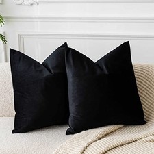 Throw Pillow Covers 20x20 inch Set of 2 Decorative 20" x 20" Pack of 2 Black