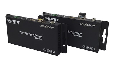 BZBGEAR 4K 60Hz HDMI Over Fiber-Optic Cable Extender IR/RS-232