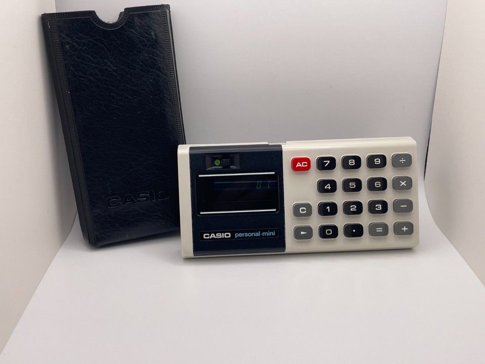 Vintage Casio Personal-Mini Calculator 1975 Japan Green VFD Display TESTED