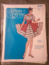 Vintage Square Dancing Dress Authentic Patterns 317 Unused Ruffles Sz 12-14-16