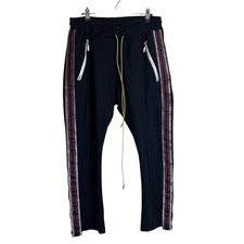Rhude Pants Men's Medium Black / Red Glitter Stripe Traxedo Tuxedo Jogger