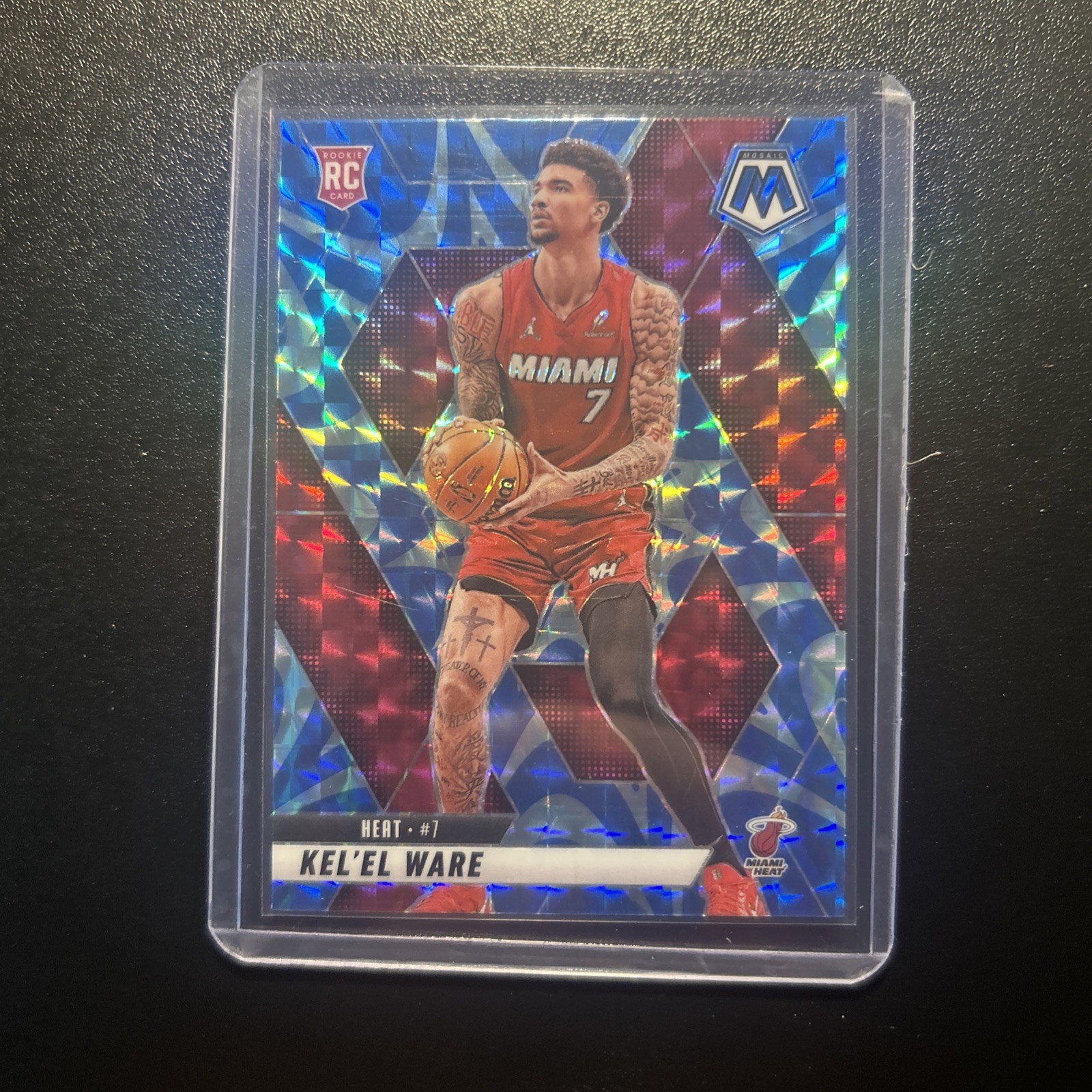 2024-25 Mosaic Kel'el Ware Reactive Blue Mosaic #232 RC Miami Heat