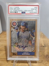 2017 Topps '87 Topps Auto Kris Bryant # 1987A-KB PSA 10 Ash Wood /10 