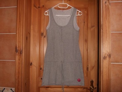 Kleid mit Doppeleffekt von Flashlights grau Gr. 34 wie neu