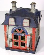 1870s CAST IRON MECHANICAL BANK - NOVELTY BANK - ORIGINAL By J. & E. STEVENS