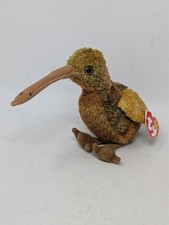 1998 Vintage Ty Beanie Baby - BEAK the Tie-Dye Kiwi Bird - Plush Toy WITH TAG