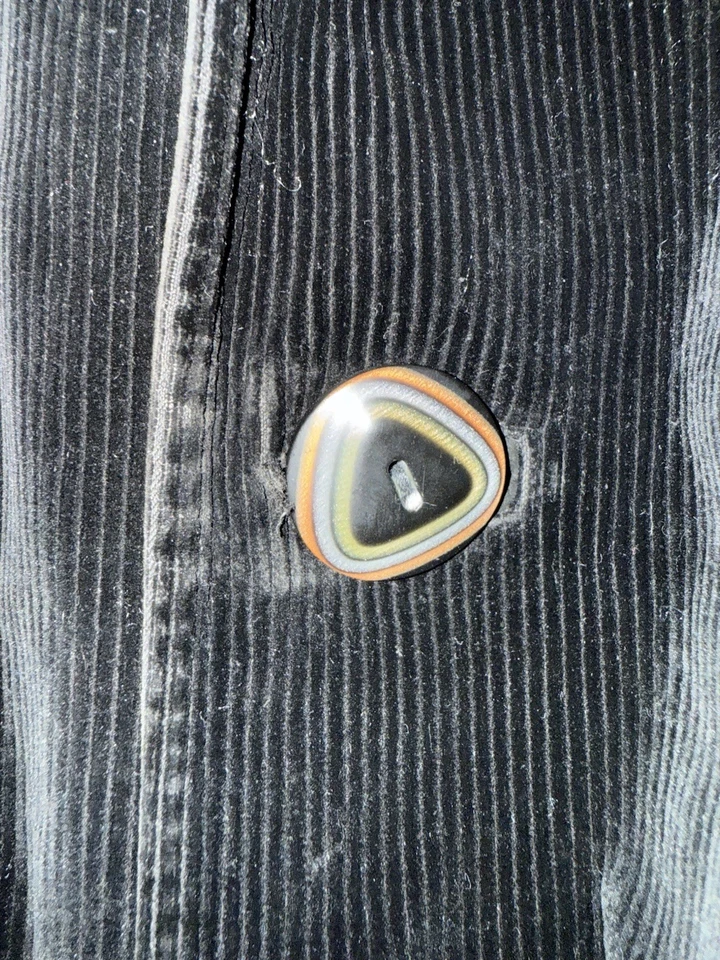 Spanish Cortefiel Corduroy Jacket With Leather Trim Size 42 - Image 4 of 4