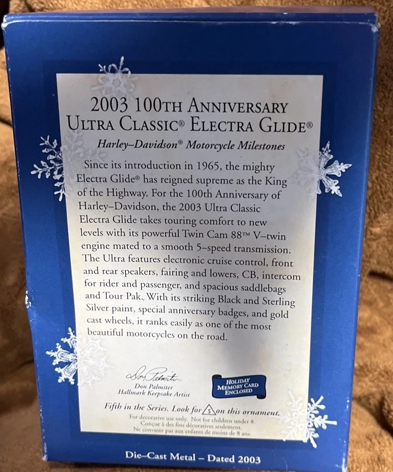 2003- 100th Anniversary Harley Davidson Electra Glide -Hallmark Keepsake - Image 3 of 4