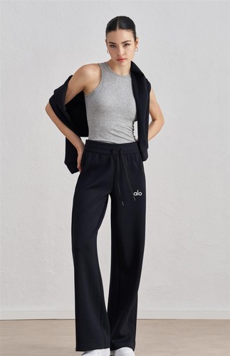 New AIo Yoga Women's High-Rise Straight-Leg Drawstring Gym Pants - Picture 10 of 13