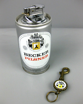 altes Werbefeuerzeug Bierdose Schlüsselanhänger Becker Pilsner Brauerei Konvolut