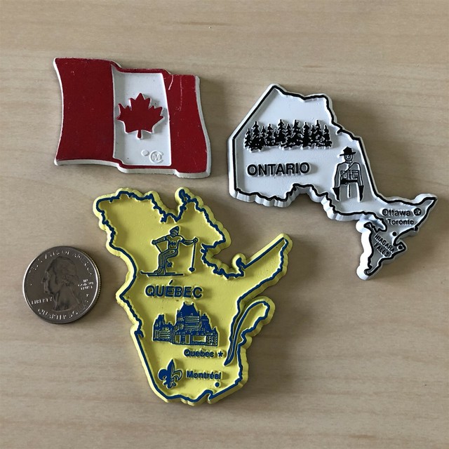 Lot of 3 Canada Travel Souvenir Canada Flag Ontario Quebec