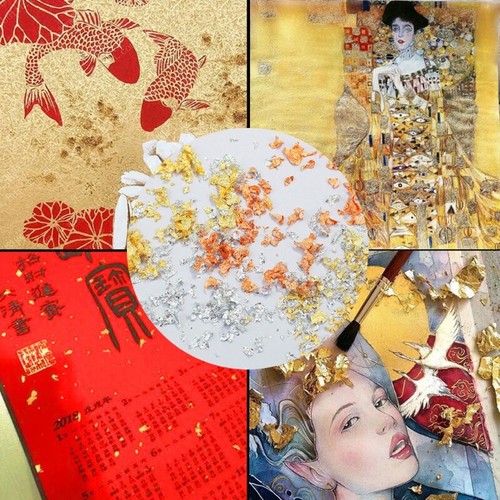 25 Sheets Shiny Gold Leaf Set Jewelry Making Decoration Supplies 14x14 for - Picture 4 of 11