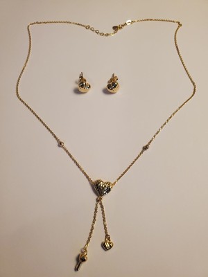 Genuine Real 18K Saudi Gold Set Necklace 18 