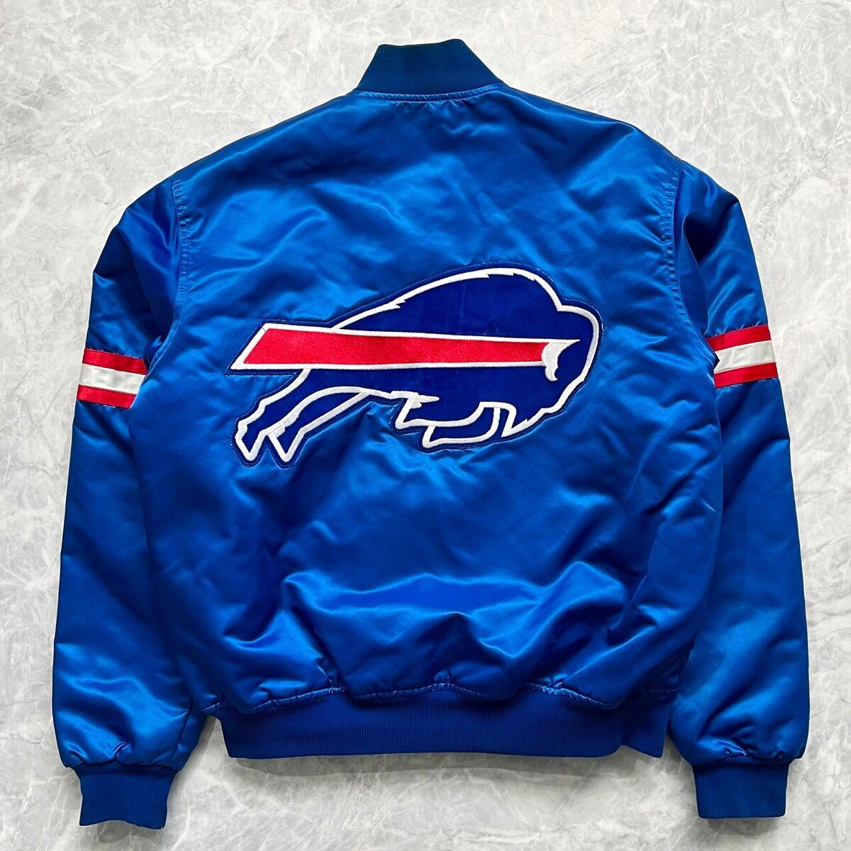 VTG 90s NFL BUFFALO BILLS STARTER SATIN BOMBER JACKET MADE VTG 90s NFL BUFFALO BILLS STARTER SATIN BOMBER JACKET MADE