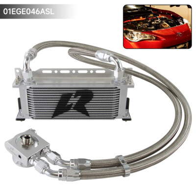 15 Reihiges Ölkühler Kit mit Thermostat für Subaru BRZ Scion FR-S GT86 Silber