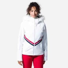 ROSSIGNOL X5011 Womens White/Multi Hooded Embleme Jacket Size M