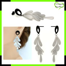 orecchini pendenti a forma di foglia donna da acciaio in bigiotteria ondulati 