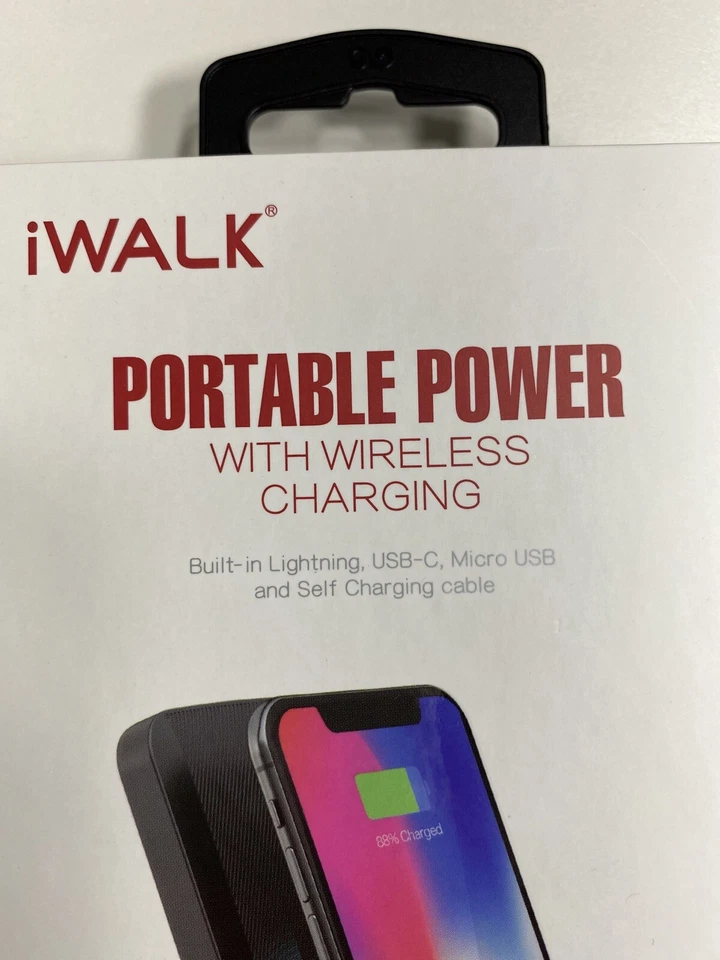 Cargador de teléfono iWalk inalámbrico portátil base de carga multi compatible 8000 mAh NUEVO Foto 3 de 4