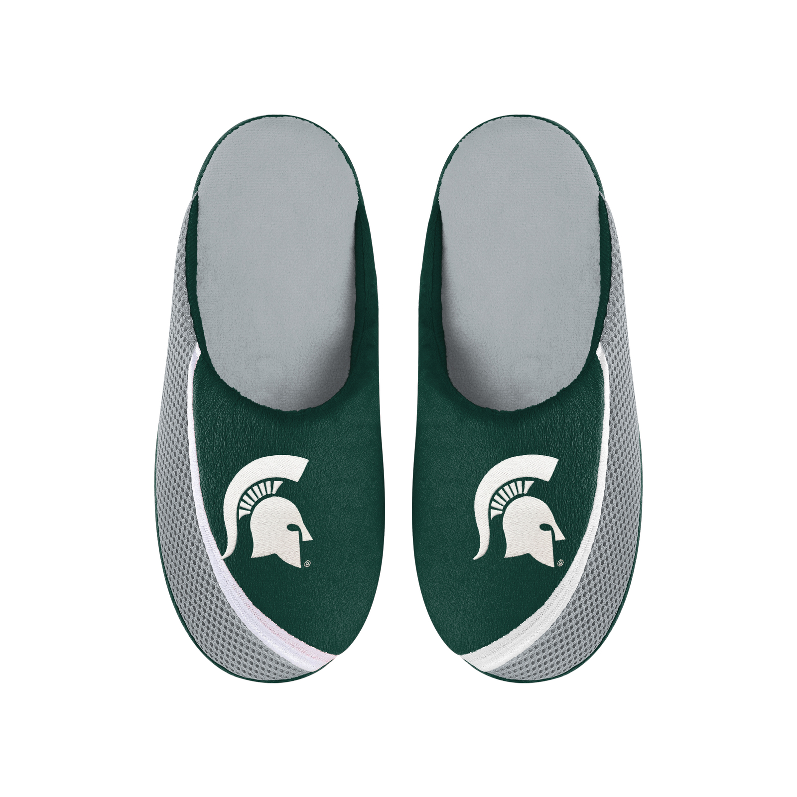 Мужские шлепанцы FOCO NCAA Michigan State Spartans 2022 с большим логотипом и цветным краем.