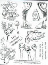 Unmounted Rubber Stamp Plate, Unmounted/Uncut Pink Rubber Stamps