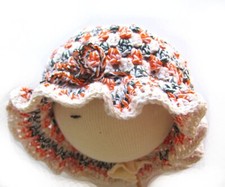 KSS Handmade Adjustable Yellow/Green Baby Sunhat 14-18" 0-36 Months HA-527