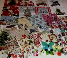 23 CHRISTMAS TREES & WINTER FLORAL & 85 PCS Mixed Media Kit LOT Decoupage Crafts