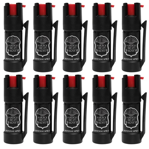 10 PACK Police Magnum pepper spray .50oz Bottom Clip Wholesale Defense
