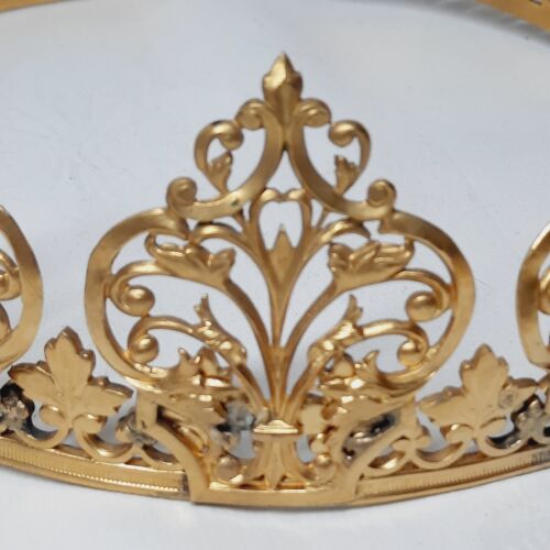 02L8 ANCIENNE COURONNE DIADEME DE PROCESSION BRONZE DORE OR NAPOLEON III VIERGE - Photo 6 sur 9
