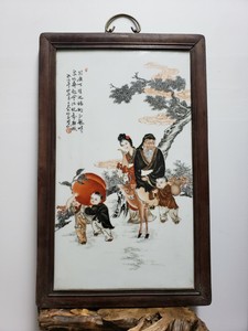 Fine Old Chinese Porcelain Famille Rose Plaque 