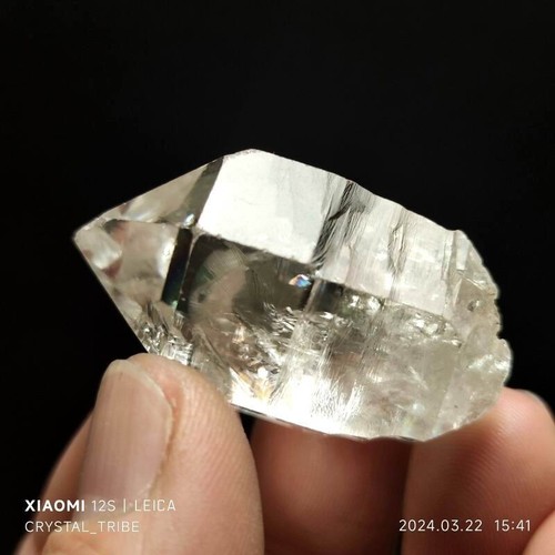 32g Rare Herkimer Diamond Crystal Quartz With Rainbow Single End Healing 4462 - Picture 14 of 22
