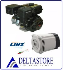 KIT GENERATORE ALTERNATORE LINZ 3.5KVA 220V CON MOTORE DELTAENGINE 4T 6.5HP