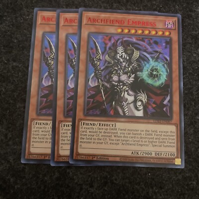 YuGiOh! RED 3x Archfiend Empress LDS3-EN007 Ultra Rare Yu-Gi-Oh! FAST SHIP x3