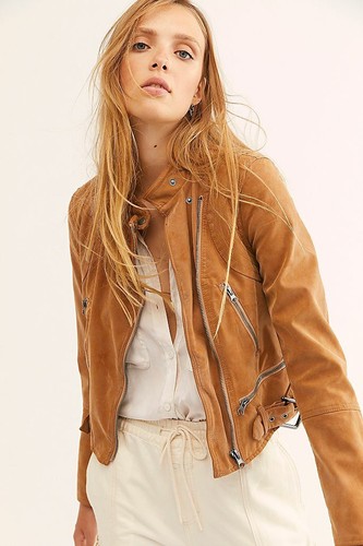 Fenix Vegan Moto Biker Jacket Brown 