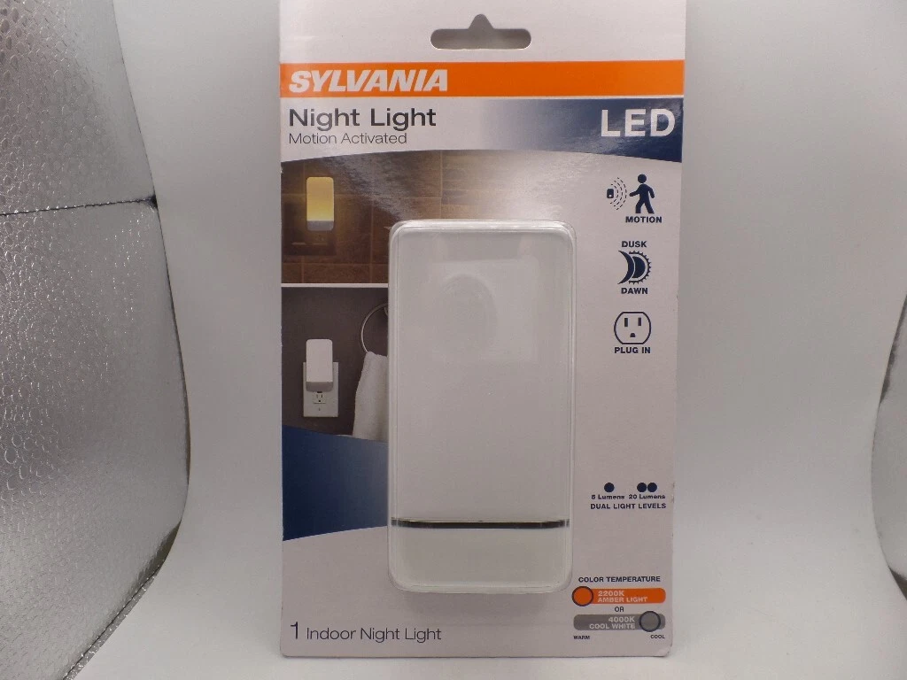 SYLVANIA 60801 5 20 LUMENS LED SLEEK MOTION 2200 4000K PLUG IN NIGHT LIGHT