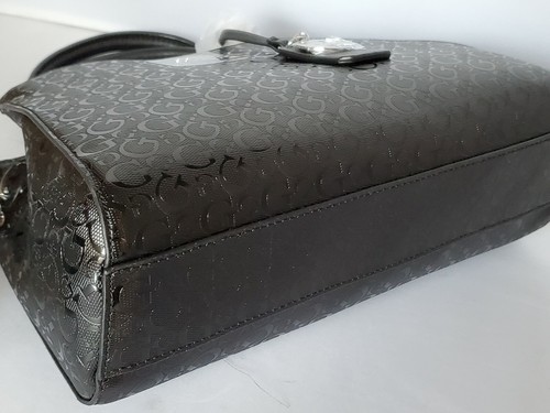 GUESS Black satchel 2-compartments Convertible crossbody to handbag w/ Charms - Picture 9 of 19