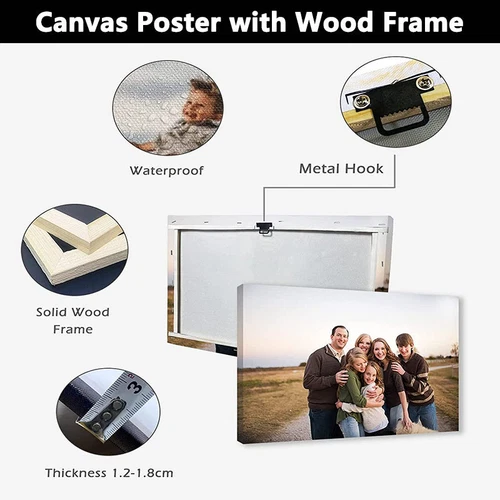 Custom Canvas Printing Posters Photos Pictures with Wood Frame Wall Art Prints - Picture 15 of 16